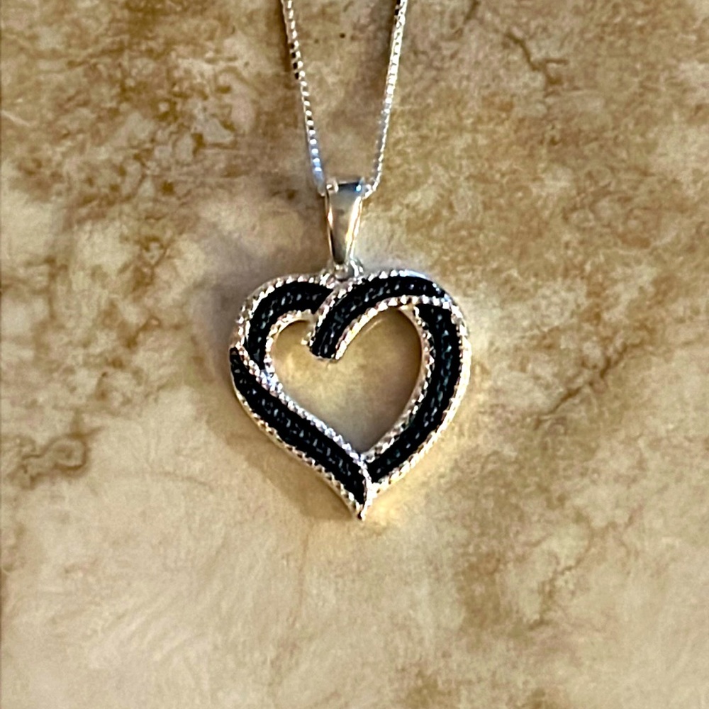 Blue Diamond Heart Necklace